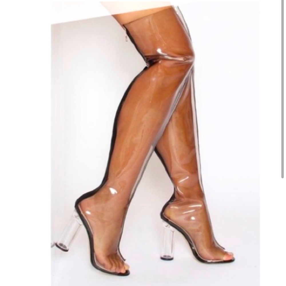 Simmi London Clear Over the Knee Boots or Thigh High